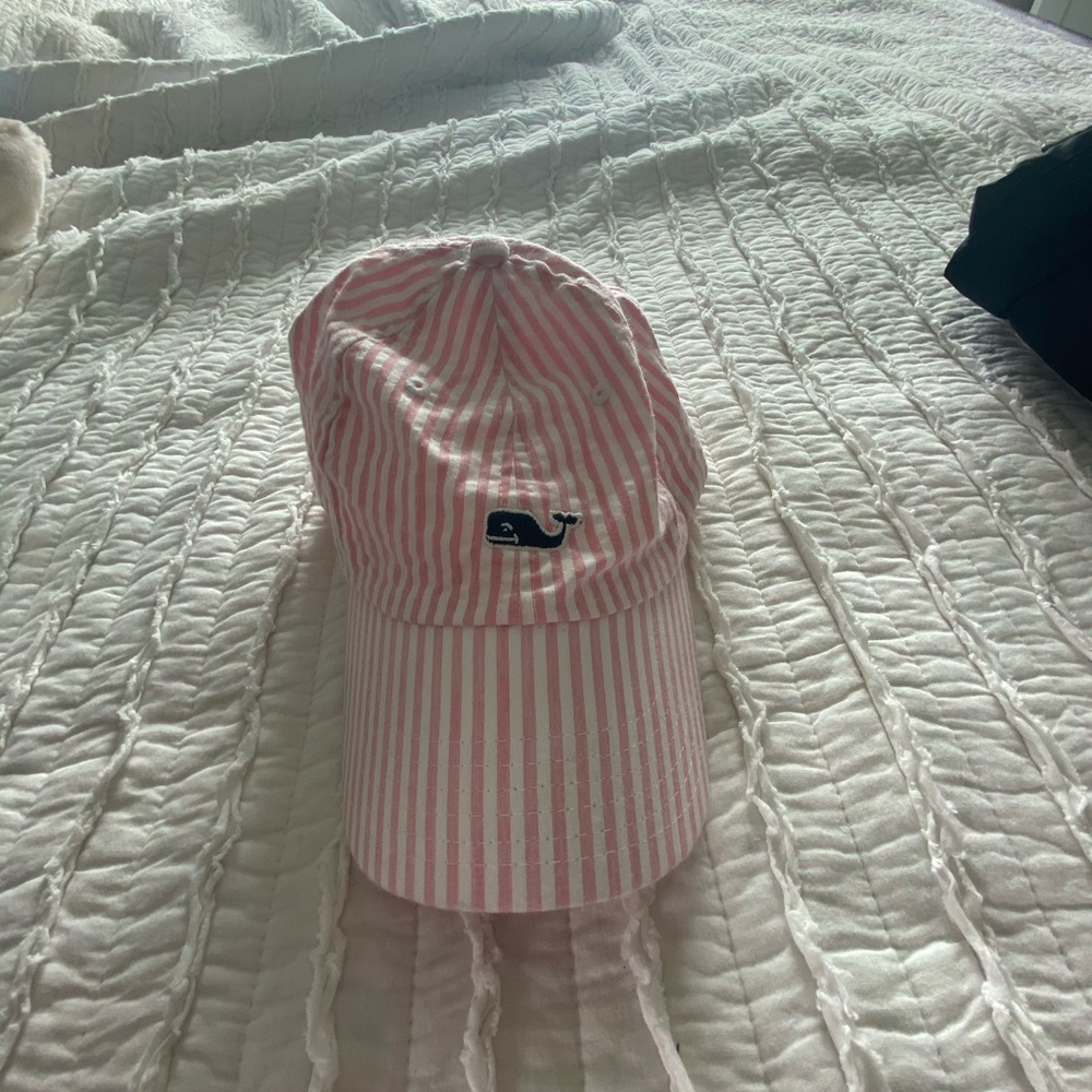 Vineyard vines pink seersucker hat